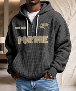 Sweat à capuche en maille gaufrée Purdue Boilermakers