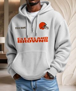 Sweat à capuche en maille gaufrée Cleveland Browns