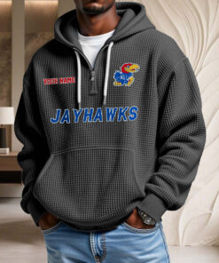 Sweat à capuche en maille gaufrée Kansas Jayhawks