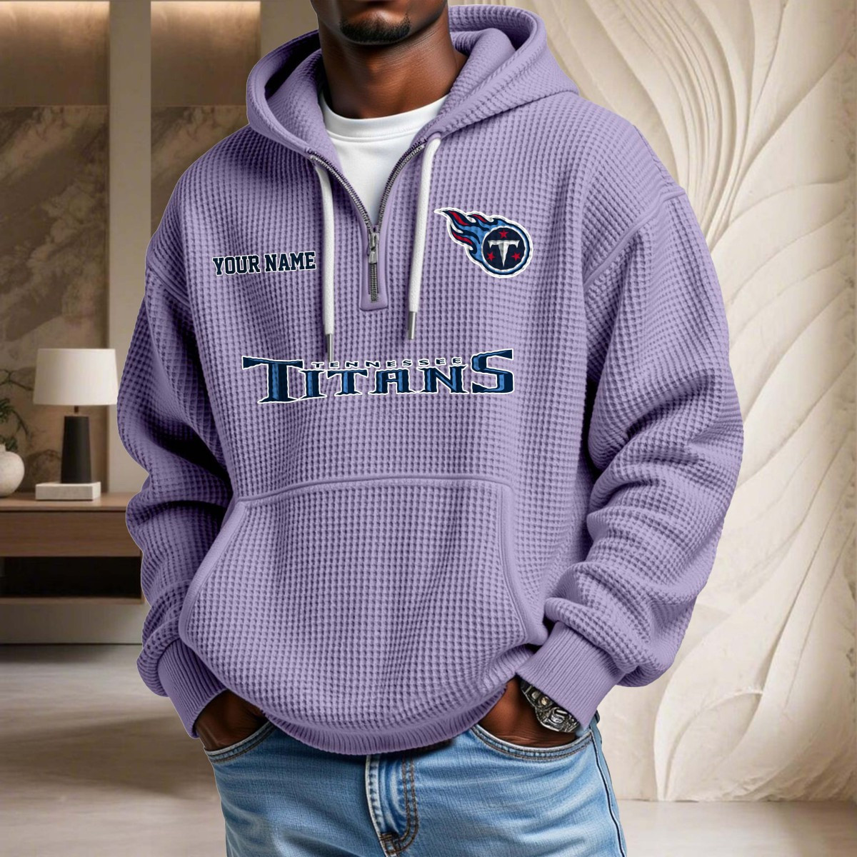 Sweat à capuche en maille gaufrée Tennessee Titans – Image 10