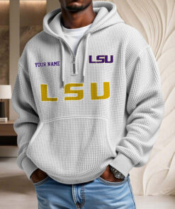 Sweat à capuche en maille gaufrée Lsu Tigers
