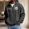 Sweat à capuche en maille gaufrée Pittsburgh Steelers