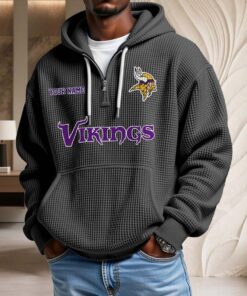 Sweat à capuche en maille gaufrée Minnesota Vikings