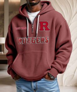 Sweat à capuche en maille gaufrée Rutgers Scarlet Knights