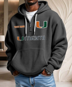 Sweat à capuche en maille gaufrée Miami Hurricanes