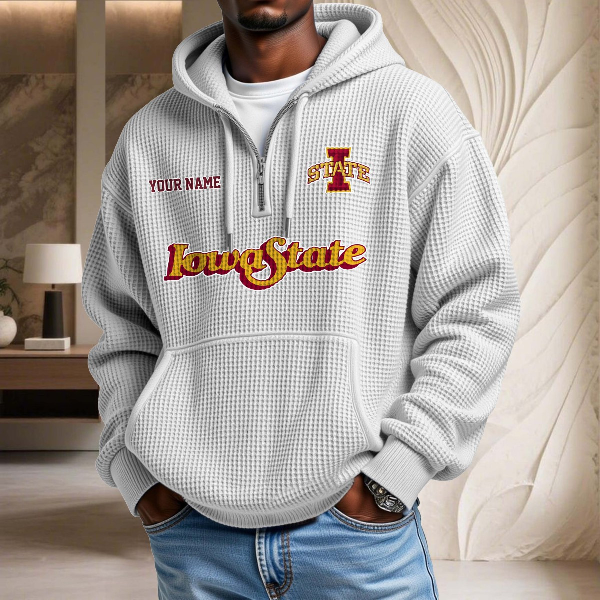 Sweat à capuche en maille gaufrée Iowa State Cyclones