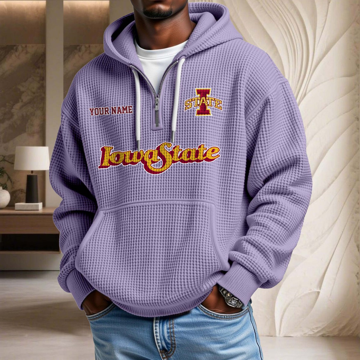 Sweat à capuche en maille gaufrée Iowa State Cyclones – Image 10