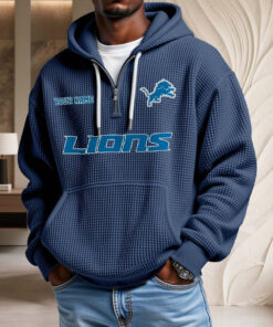 Sweat à capuche en maille gaufrée Detroit Lions