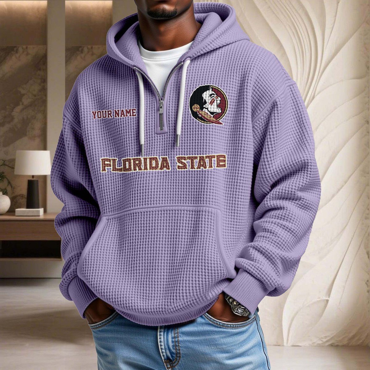 Sweat à capuche en maille gaufrée Florida State Seminoles – Image 10