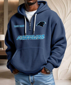 Sweat à capuche en maille gaufrée Carolina Panthers