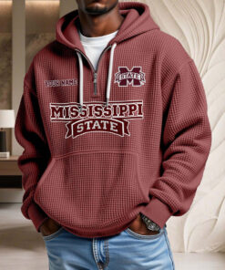 Sweat à capuche en maille gaufrée Mississippi State Bulldogs
