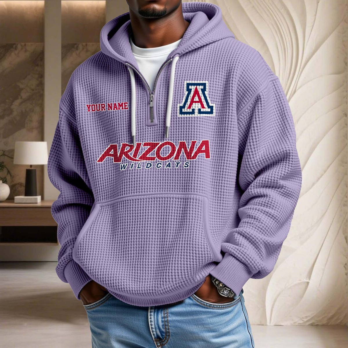 Sweat à capuche en maille gaufrée Arizona Wildcats – Image 10