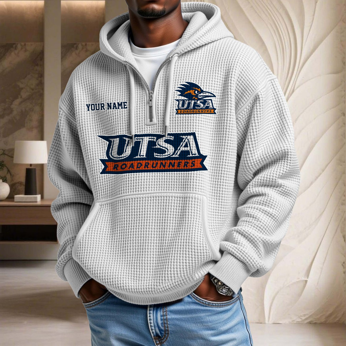 Sweat à capuche en maille gaufrée Utsa Roadrunners