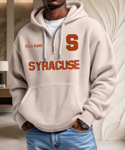 Sweat à capuche en maille gaufrée Syracuse Orange