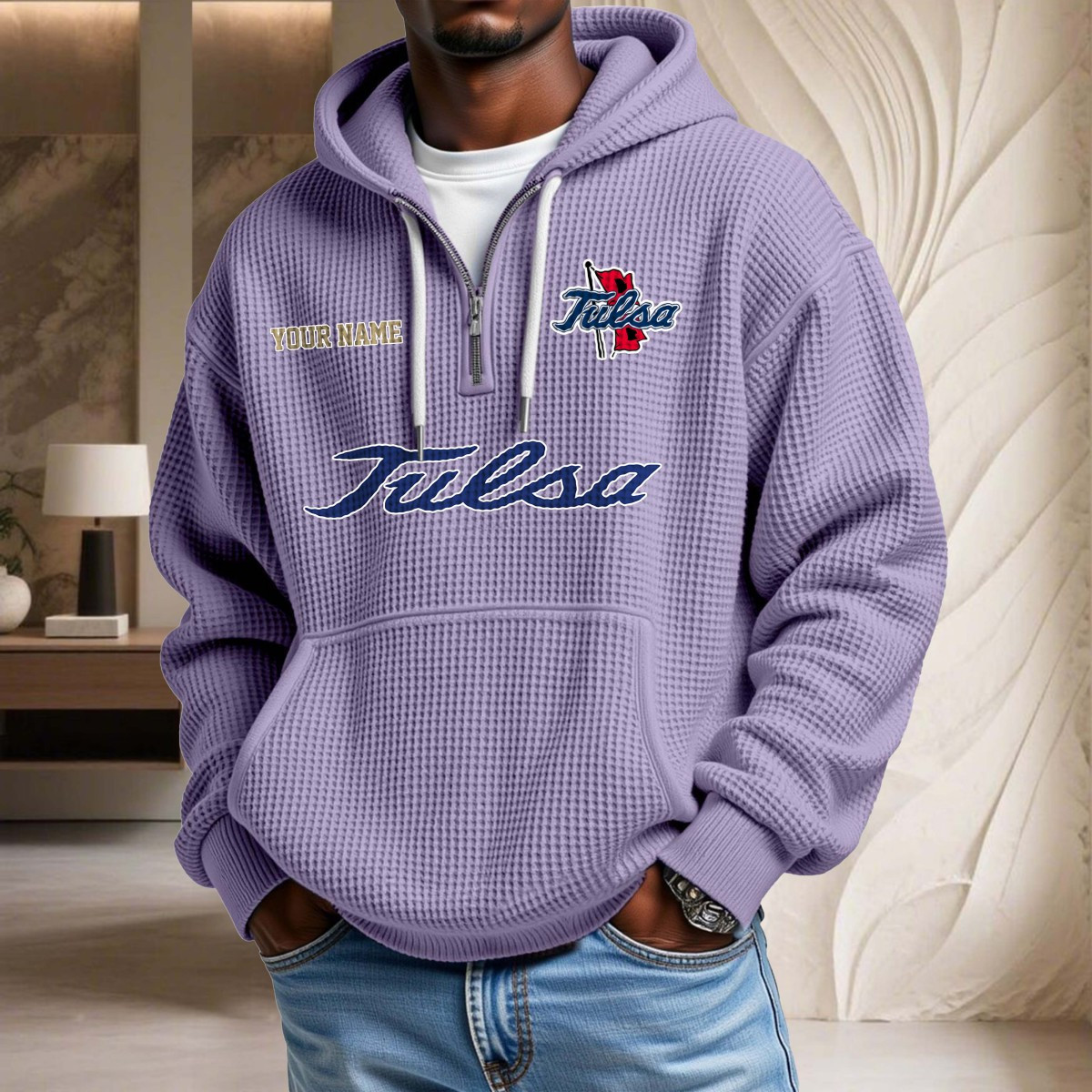Sweat à capuche en maille gaufrée Tulsa Golden Hurricane – Image 10