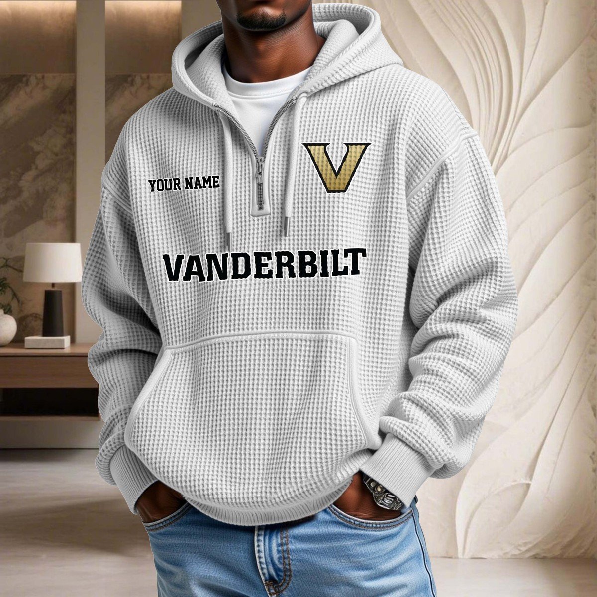 Sweat à capuche en maille gaufrée Vanderbilt Commodores