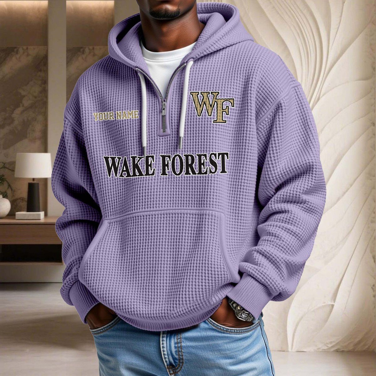 Sweat à capuche en maille gaufrée Wake Forest Demon Deacons – Image 10