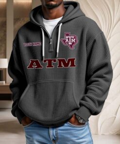 Sweat à capuche en maille gaufrée Texas A&M Aggies