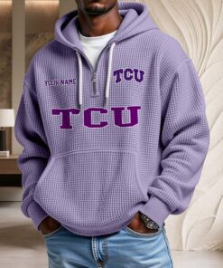 Sweat à capuche en maille gaufrée Tcu Horned Frogs