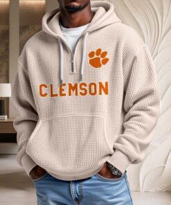 Sweat à capuche en maille gaufrée Clemson Tigers