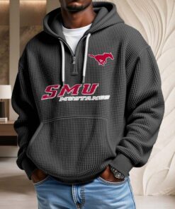 Sweat à capuche en maille gaufrée Smu Mustangs