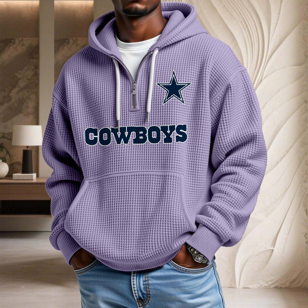 Sweat à capuche en maille gaufrée Dallas Cowboys – Image 10