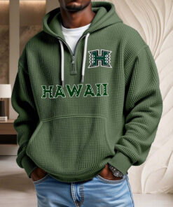 Sweat à capuche en maille gaufrée Hawaii Rainbow Warriors