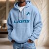 Sweat à capuche en maille gaufrée Detroit Lions