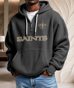 Sweat à capuche en maille gaufrée New Orleans Saints