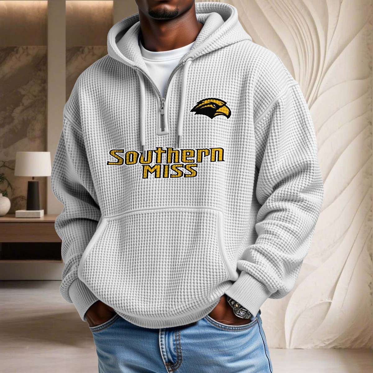 Sweat à capuche en maille gaufrée Southern Miss Golden Eagles