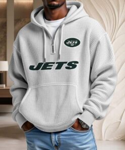 Sweat à capuche en maille gaufrée New York Jets