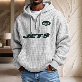 Sweat à capuche en maille gaufrée New York Jets
