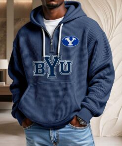Sweat à capuche en maille gaufrée BYU Cougars