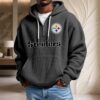 Sweat à capuche en maille gaufrée Pittsburgh Steelers