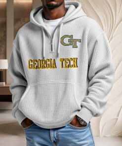 Sweat à capuche en maille gaufrée Georgia Tech Yellow Jackets