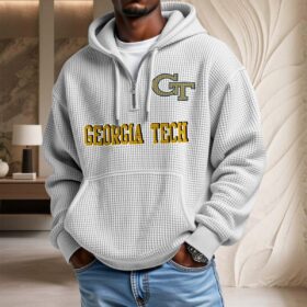 Sweat à capuche en maille gaufrée Georgia Tech Yellow Jackets