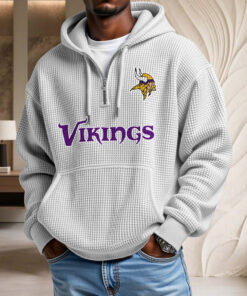 Sweat à capuche en maille gaufrée Minnesota Vikings