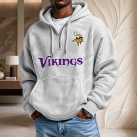 Sweat à capuche en maille gaufrée Minnesota Vikings