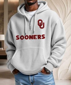 Sweat à capuche en maille gaufrée Oklahoma Sooners