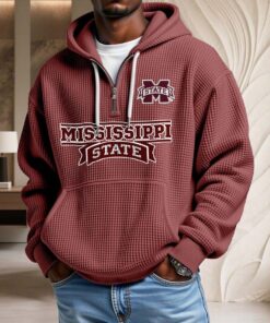 Sweat à capuche en maille gaufrée Mississippi State Bulldogs