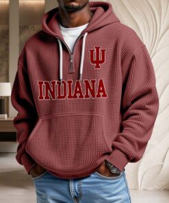 Sweat à capuche en maille gaufrée Indiana Hoosiers
