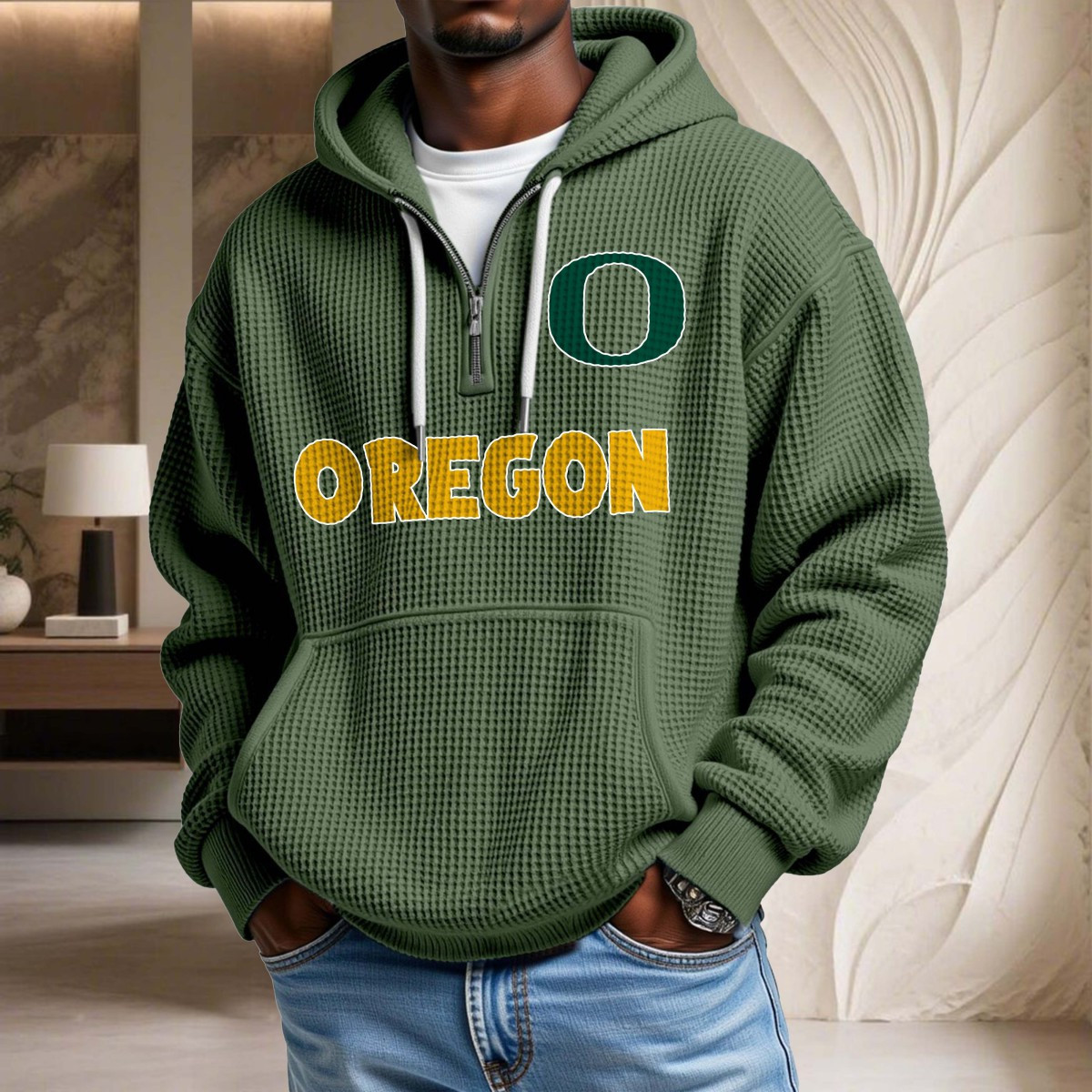 Sweat à capuche en maille gaufrée Oregon Ducks