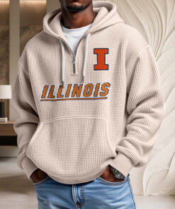 Sweat à capuche en maille gaufrée Illinois Fighting Illini