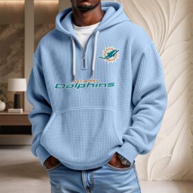 Sweat à capuche en maille gaufrée Miami Dolphins