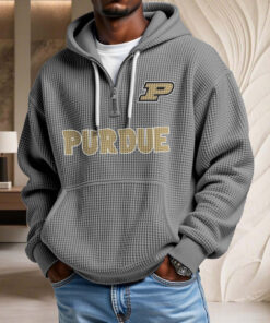 Sweat à capuche en maille gaufrée Purdue Boilermakers