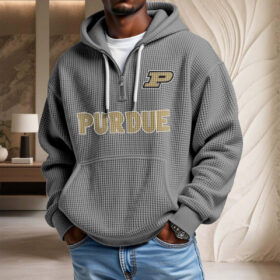 Sweat à capuche en maille gaufrée Purdue Boilermakers