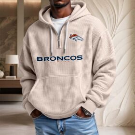 Sweat à capuche en maille gaufrée Denver Broncos