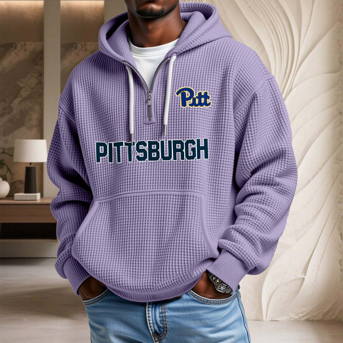Sweat à capuche en maille gaufrée Pittsburgh Panthers – Image 10