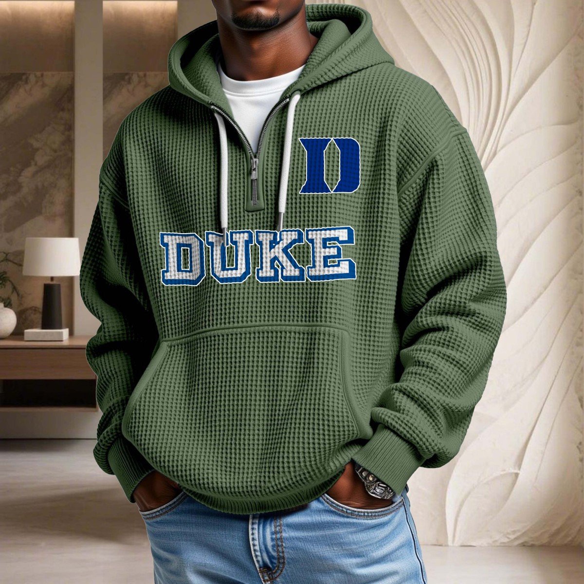 Sweat à capuche en maille gaufrée Duke Blue Devils – Image 9