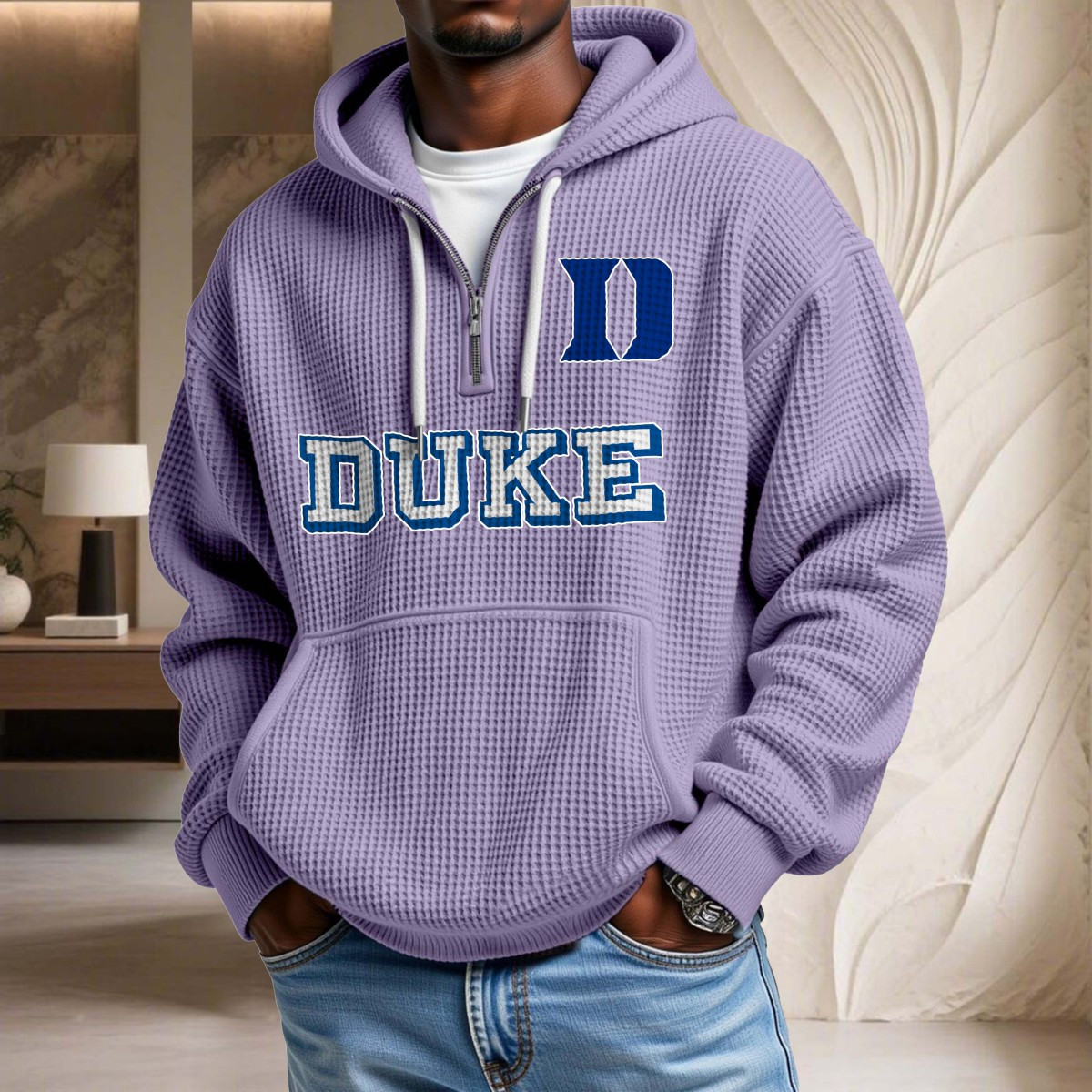 Sweat à capuche en maille gaufrée Duke Blue Devils – Image 10